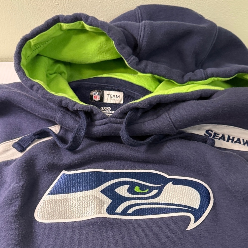 Seattle Seahawks Hoodie - Blue and Green - Large - Picture 4 of 7